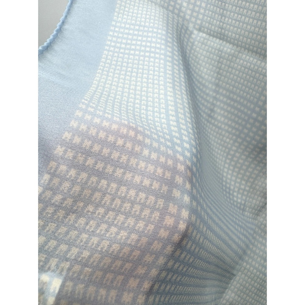 Anne Klein for Robinson & Golluber Pale Blue Geometric Print Square Silk Scarf - Picture 7 of 12
